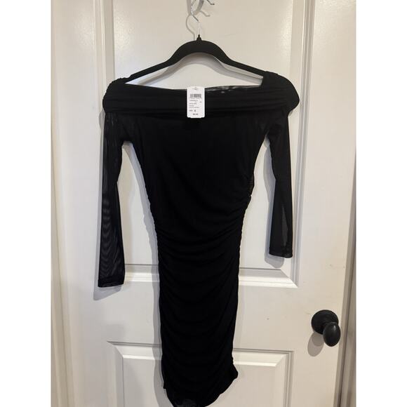 Windsor NWT Off Shoulder Long Sleeve Mini Dress Black Small - Picture 1 of 8
